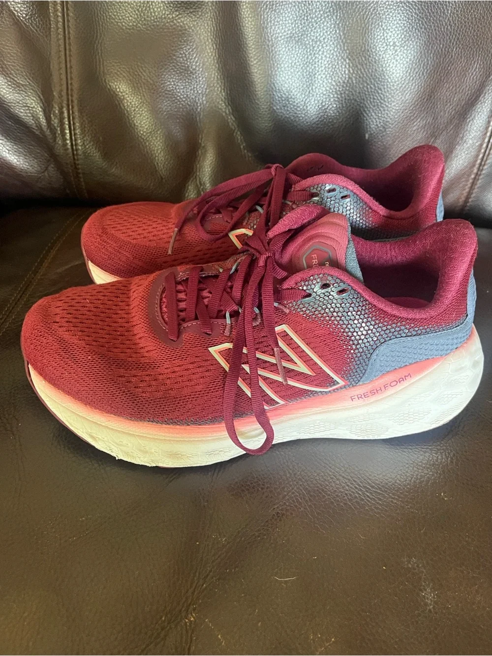 New Balance Women's Maroon and Pink Running Shoes
